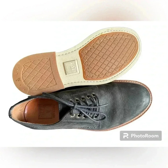 Frye Men’s Black  Leather Lace Up Oxford Flats
Shoes Size 7 - Picture 6 of 11